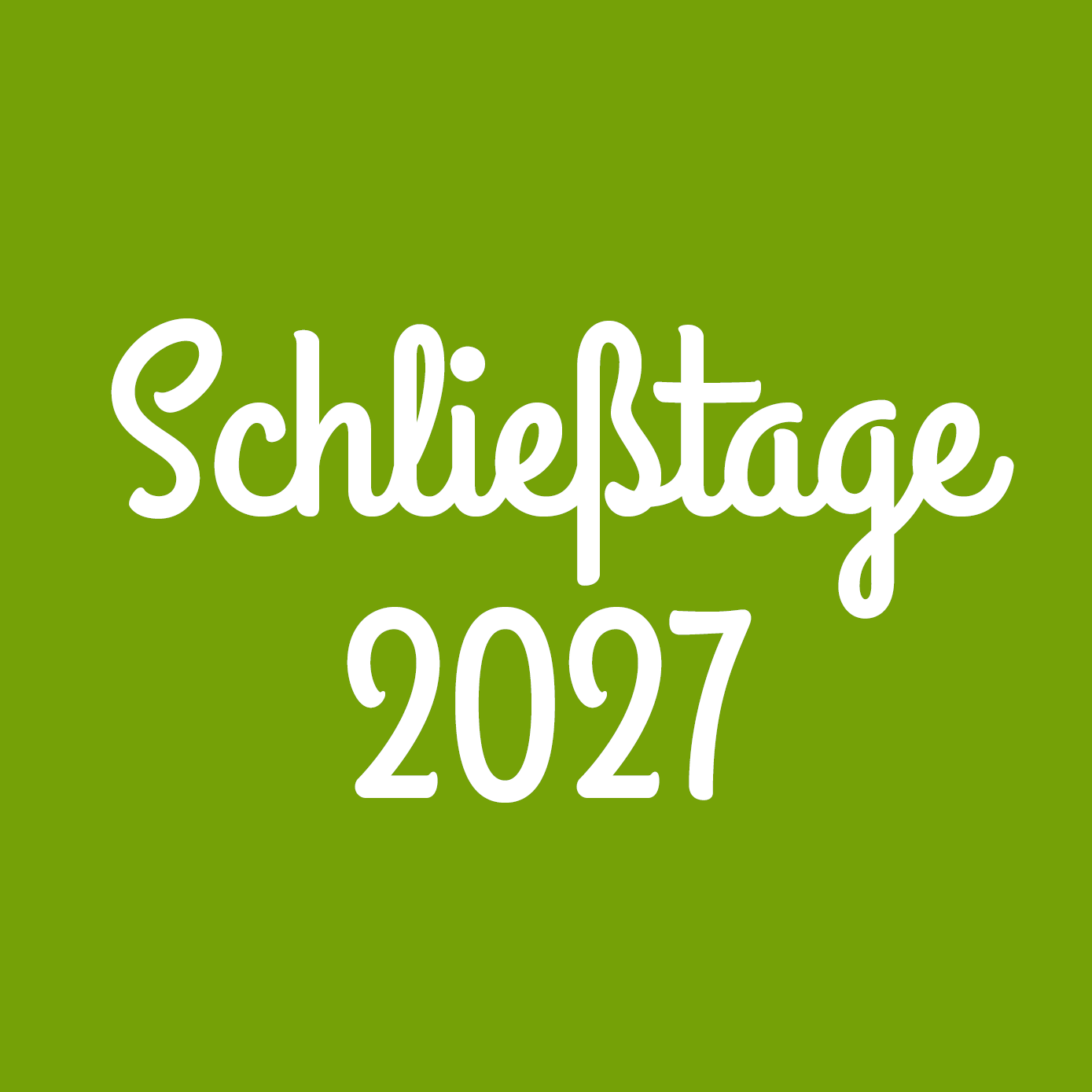 Schließtage 2027 